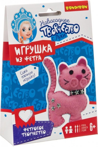Набор Елочные игрушки из фетра Кошка (ВВ3082)